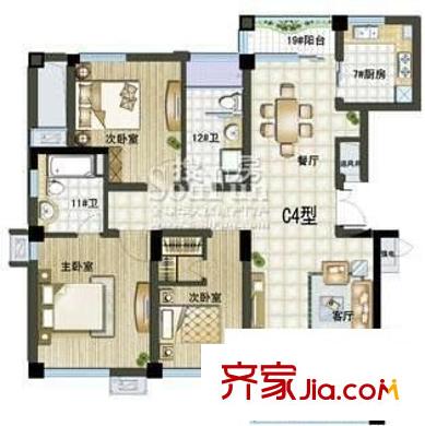 华侨城 2室 户型图