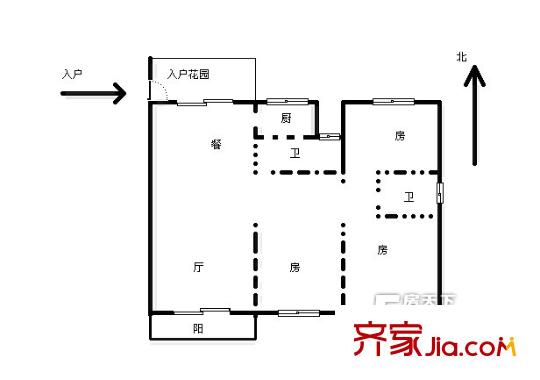 BOBO城二期三室一厅两卫两阳