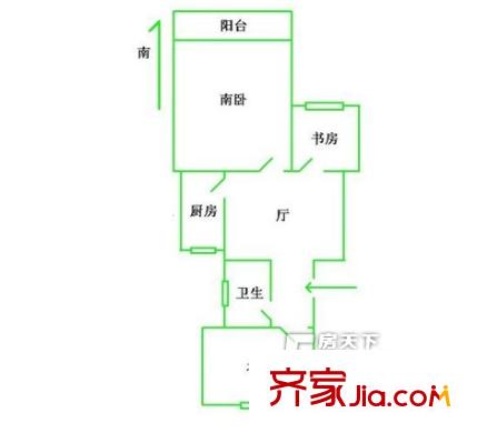 天成家园户型图两室一厅 2室1厅1卫1厨