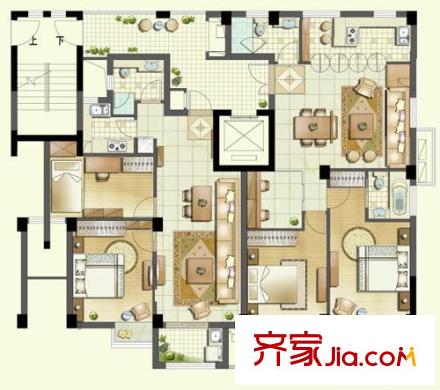 迪赛缘园 4室2厅3卫1厨 户型图