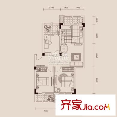 格兰春天户型图铂园D户型 3室2厅1卫