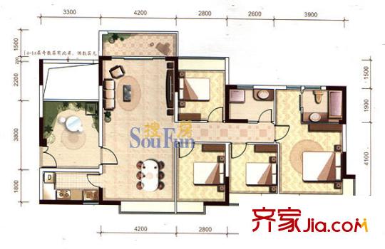 深圳 美丽AAA 户型图3