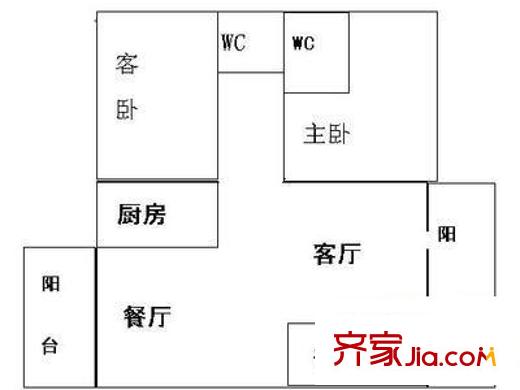 美丽AAA 3室 户型图