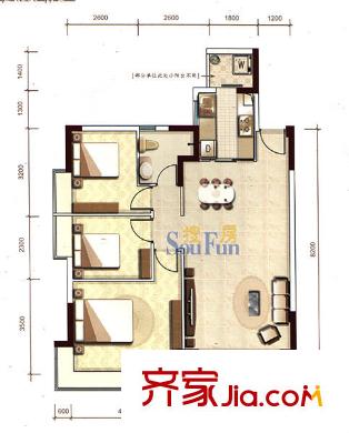 深圳 美丽AAA 户型图2
