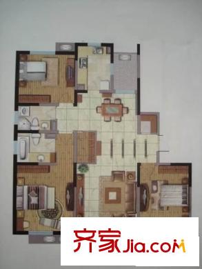 经典花园户型图户型图 3室2厅2卫1厨