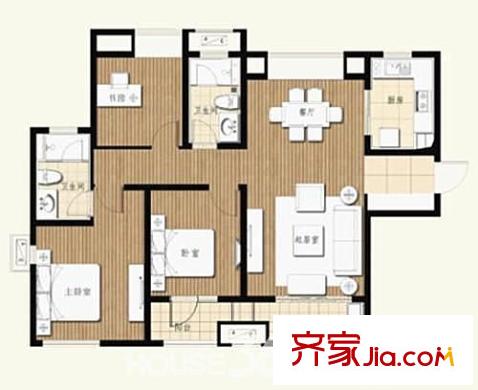 潭桥公寓户型图户型图 3室 3室2厅1卫1厨