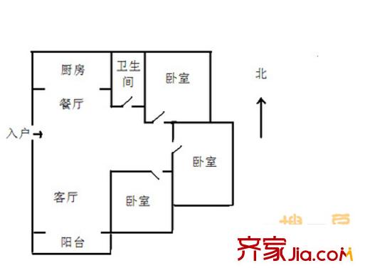 思达金桂苑北院 3室 户型图