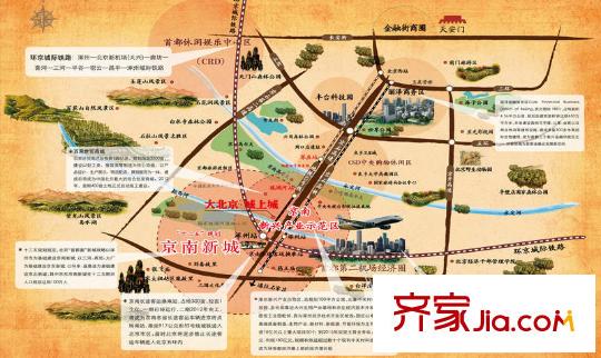 大北京城上城交通图区域规划图
