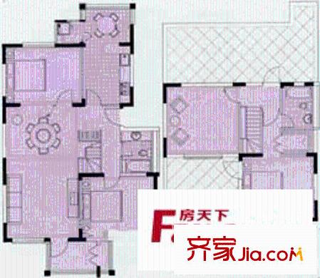龙泽苑东区户型图户型图 3室2厅2卫1厨