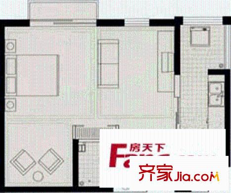 龙泽苑东区户型图户型图 1室1厅1卫1厨