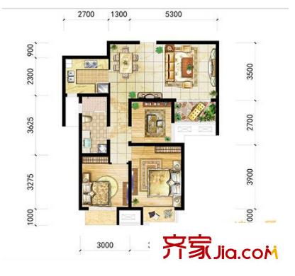 滨江国际商业广场户型图两室户型图