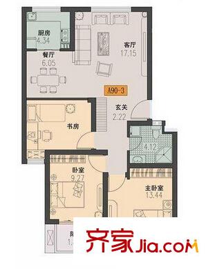栎木小区户型图三室户型图