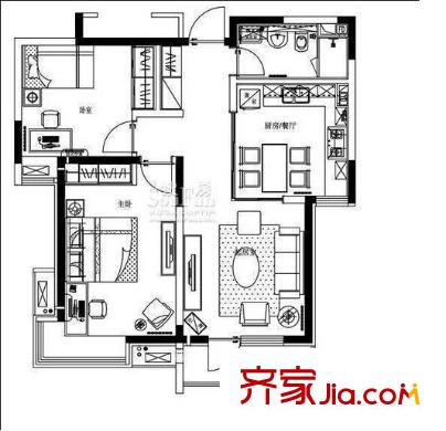 向阳苑户型图两室户型图