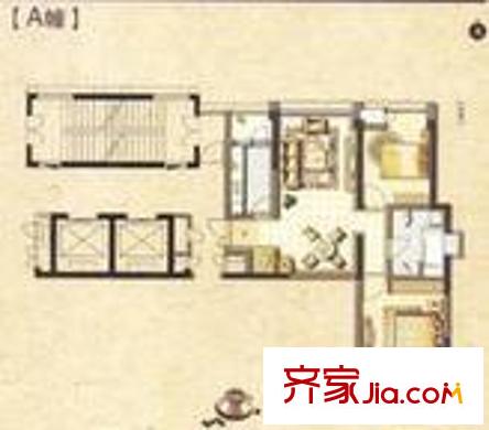 世纪东方商业广场户型图2室2厅3 2室2厅1卫1厨