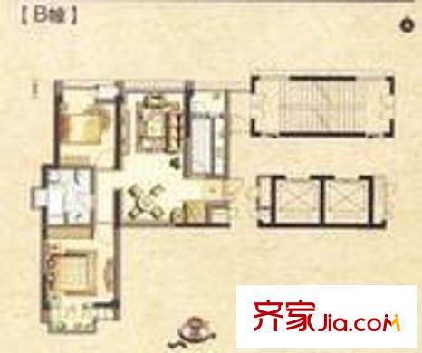 世纪东方商业广场户型图2室2厅2 2室2厅1卫1厨