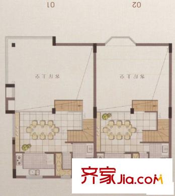 香洲晓筑户型图1室2厅 1室2厅2卫2厨