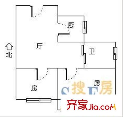丹凤新村 2室 户型图