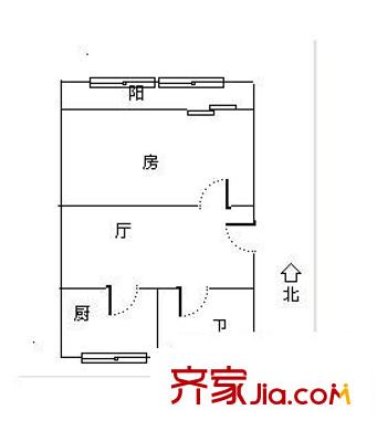 丹凤新村 1室 户型图