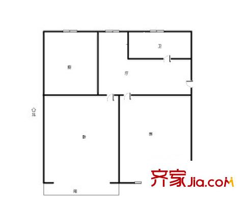 高桥苏家小区 2室1厅1卫1厨 户型图
