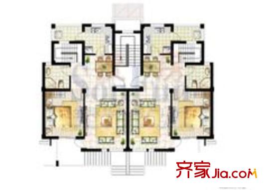 天慈良园户型图F1-1户型 4室2厅2卫1厨