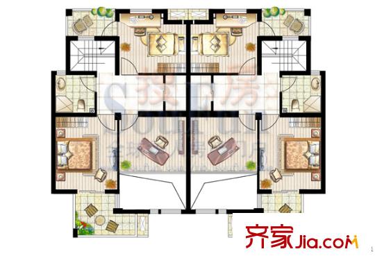 天慈良园户型图F2-2户型 6室2厅3卫1厨