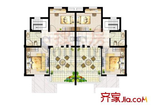 天慈良园户型图F2-3户型 6室2厅3卫1厨
