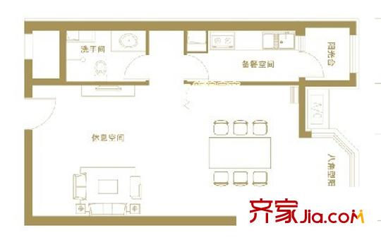 银亿海悦花苑户型图1室1厅 1室1厅1卫1厨