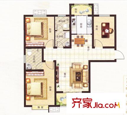 文景花园户型图三室户型图