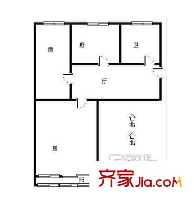 柳庄小区户型图两室一厅 2室1厅1卫1厨