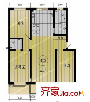 梅沁园户型图三室户型图