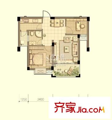 小骆花园户型图2#3#4#-B户型