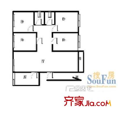新天地户型图四室一厅 4室1厅1卫1厨