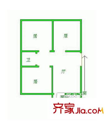 华严社区户型图三室一厅 3室1厅1卫1厨