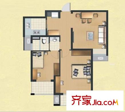 常青藤・小城二期户型图2室2厅2卫 2室2厅2卫1厨