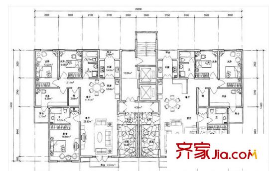 常青藤・小城二期户型图常青藤小城二期户型图 6室4厅2卫2厨