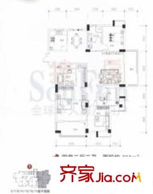 五环宾果花园户型图4室2厅2卫