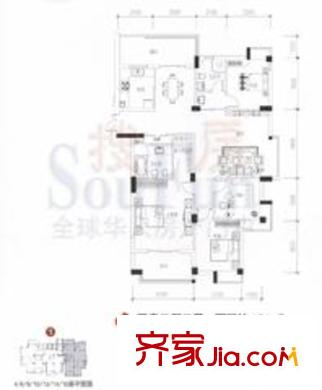 五环宾果花园户型图4室2厅2卫