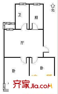 兴裕新村 3室1厅1卫1厨 户型图
