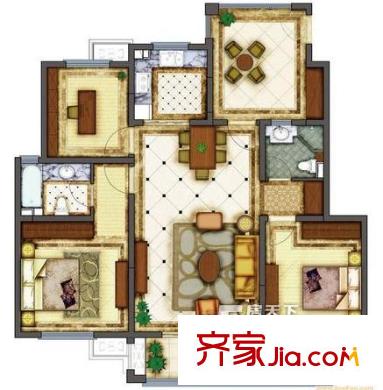 兴裕新村 4室2厅2卫1厨 户型图