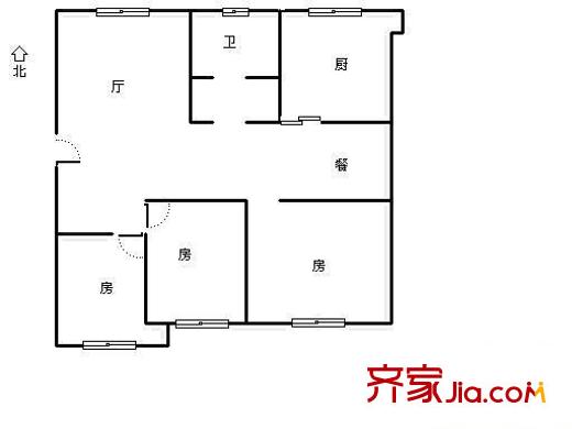 兴裕新村 3室1厅1卫1厨 户型图