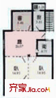 孔雀小区户型图户型图 2室1厅2卫1厨