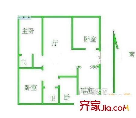 华侨城户型图4室1厅2卫 4室1厅2卫1厨