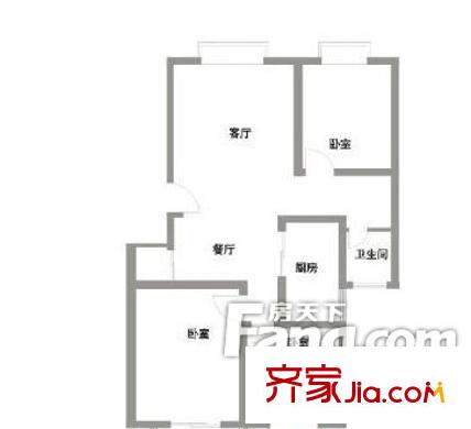 广厦怡庭户型图三室两厅 3室2厅1卫1厨