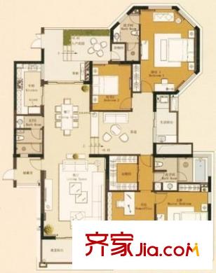 BOBO城(御府) 5室 户型图