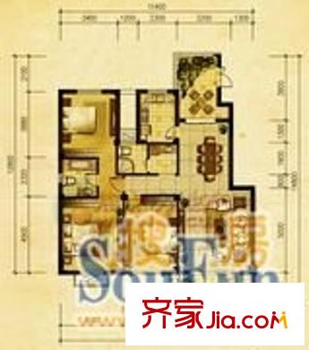BOBO城(御府) 3室 户型图