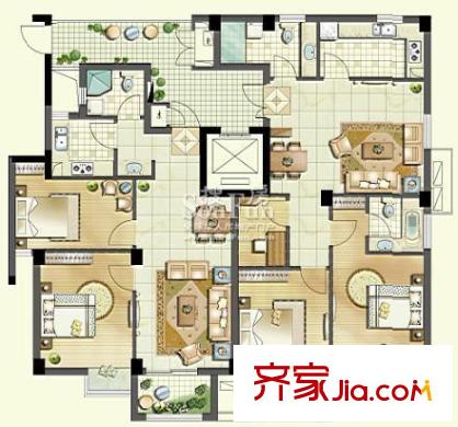 迪赛缘园 5室3厅3卫1厨 户型图