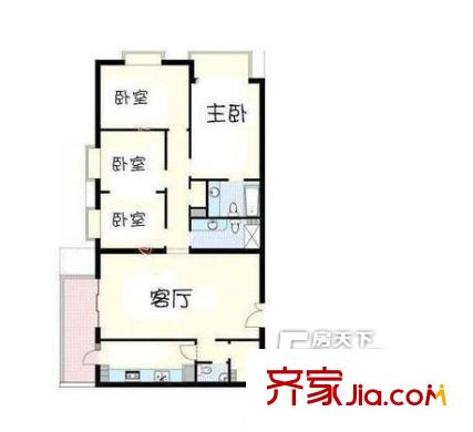 华光城户型图四室一厅 4室1厅1卫1厨