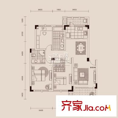 格兰春天户型图铂园B1户型 3室2厅2卫