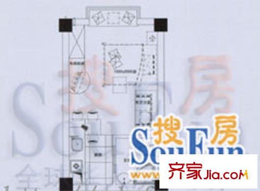 城市QQ户型图户型图 1室1卫