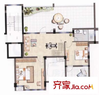 东方瑞市户型图户型图 2室1厅1卫1厨